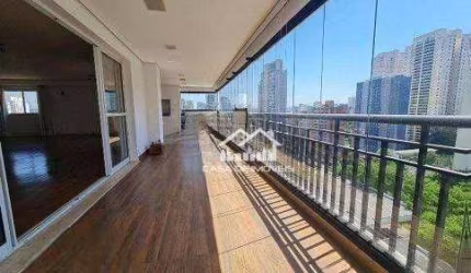 Vende apartamento com 290m², 3 suítes, varanda gourmet, 5 vagas, depósito, em lazer clube no Campo Belo.