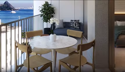 Apartamentos de 2 quartos frente mar.