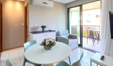 TM- Apartamento 2 quartos mobiliado em um dos melhores resorts à beira mar de Muro Alto