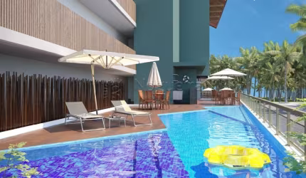 Flat mobiliado em Porto de Galinhas com lazer e recepção 24h