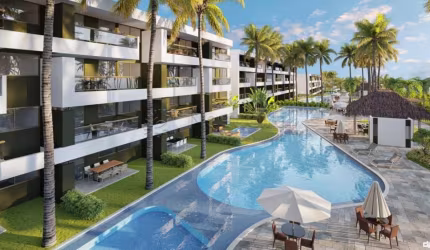 Excelente apartamento de 2 quartos, varanda localizado na praia dos Carneiros. Não Perca!!
