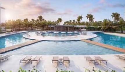 Excelente apartamento com varanda, 2 quartos e piscina na Praia dos Carneiros.