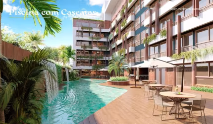 Excelente flat de 2 quartos, varanda e vaga na garagem localização na praia de Carneiros