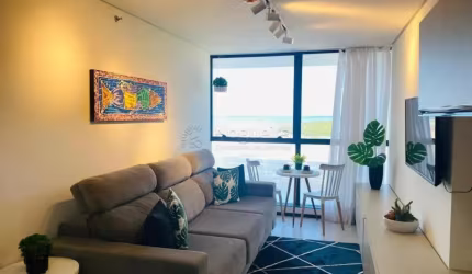 Excelente apartamento frente mar localizado em barra de Jangada, com 35,80m² de área útil, 1 QUARTO, móveis fixos, estrutura de lazer completa