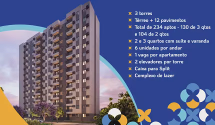 Candeias Candeias Life Club Apartamento 2 ou 3 quartos sendo 1 suíte, Varanda, 1 vaga