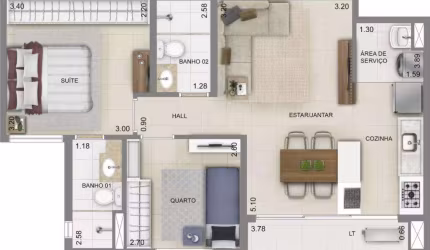 APARTAMENTO COM 3 QUARTOS - RESIDENCIAL WISH COIMBRA.