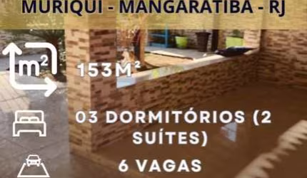 Casa de praia 3 quartos (2 suítes) em Muriqui-Mangaratiba-RJ