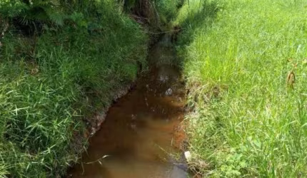 Excelente terreno, totalmente plano, com açude e córrego de água, no centro de Goianá.