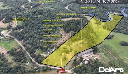 Sitio maravilhoso com 10,51 hectares - a 200m do Mercado 4 irmãos - Fazendinha - c/ Escritura e Registro - Rio Negro.