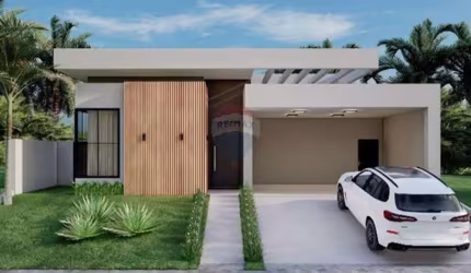 Casa térrea alto padrão, 210 m² de construção, com 03 suítes, área gourmet e piscina, no Residencial Arborais. Previsão de entrega: dezembro de 2024!
