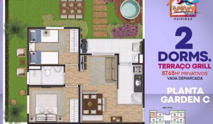 Apartamento com 2 dormitórios com quintal 91 m² por R$ 349.430 - Caieiras/SP