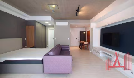 Apartamento Studio MOBILIADO com 1 dormitório para Locação, com 50m² - Itaim Bibi.