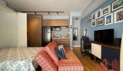 Apartamento Studio MOBILIADO à Venda com 1 dormitório, 1 vaga de garagem, com 42 m² - Consolação