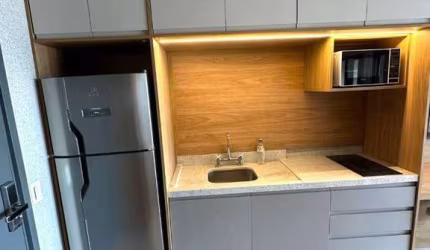 Apartamento Studio MOBILIADO para Locação com 1 dormitório, 1 vaga de garagem, com 28 m² - Moema