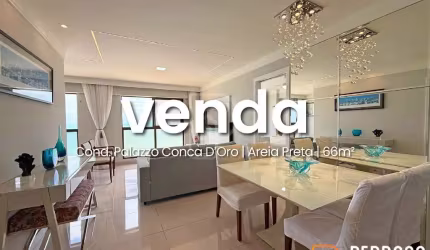 Apto com 66 m2 - 2 suítes - Mobiliado - Palazzo Conca D Oro Areia Preta -  Reformado - Alto Padrão - 1 vaga