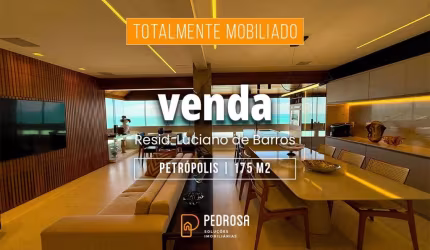 Lindo apartamento todo mobiliado com 175m² | 3 quartos (1 suíte) | vista mar | 2 vagas em Petrópolis Nata/RN