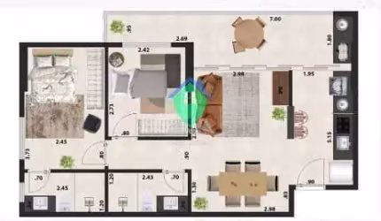 Apartamento 59m² à venda por R$540.000,00 no Marapé em Santos, SP