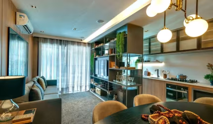 Apartamento com 79,33m², 02 suítes e integração de sala de estar e jantar, em me