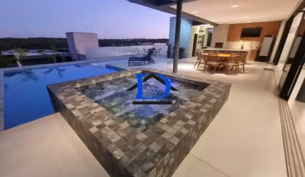 Casa de luxo em condomínio à venda em Goiânia-GO, bairro Jardins Munique: 4 quartos, 4 suítes, 3 salas, 7 banheiros, 6 vagas de garagem, 590m².