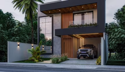 Casa Padrão-Luxo, com 3 suítes com closet, contemporânea e no início do Recreio, dentro de Condomínio com lazer e segurança 24hs.