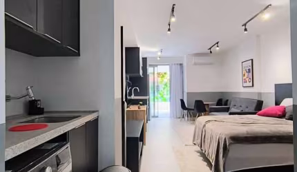 Apartamento Studio em Alto Padrão, mobiliado, planejado, 1 vaga e a duas quadras da Praia do Leblon