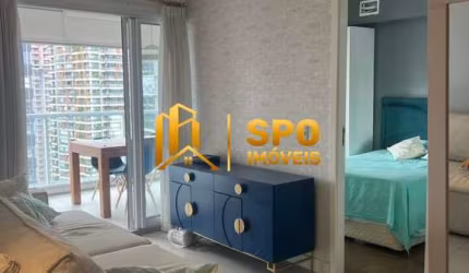 Apartamento Mobiliado para Locação no Brooklin, 53 m2, 1 Quarto, 1 Vaga, Lazer Total