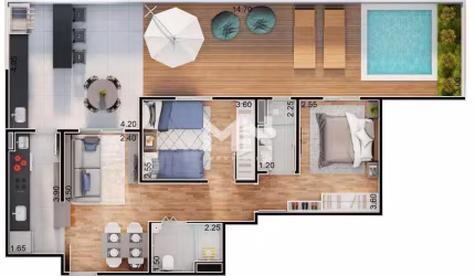 Apartamento na planta, no Edifício Villa Di Trento, com 105 m ²