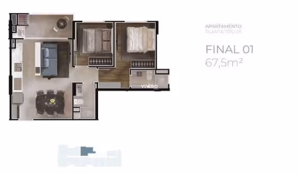 OPORTUNIDADE ÚNICA! Apartamento com 2 dormitórios na Praia Brava de Itajaí