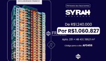 Cobertura com 3 dormitórios à venda, 186m² - Bosque Flamboyant - Taubaté/SP