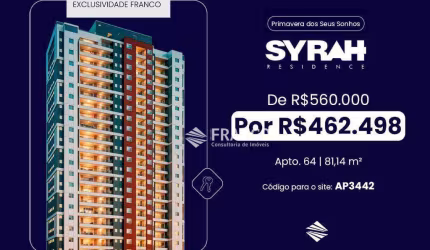 Apartamento com 3 dormitórios à venda, 81m² - Bosque Flamboyant - Taubaté/SP