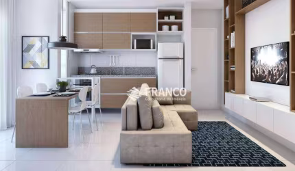 Apartamento com 1 dormitório à venda, 39,09m² - Chácara do Visconde - Taubaté/SP
