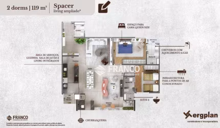 Apartamento com 2 dormitórios à venda, 119 m² por R$ 900.000 - Vila Costa - Taubaté/SP