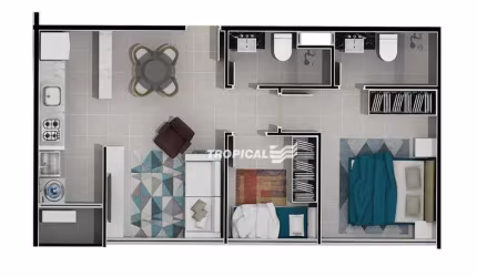 Apartamento com 2 dormitórios à venda, 48 m² por R$ 512.233,29 - Victor Konder - Blumenau/SC