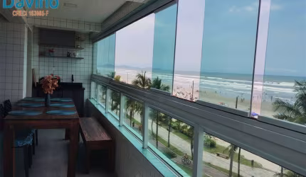 LINDO APARTAMENTO FRENTE MAR, VISTA PANORÂMICA, 2 DORMS. 2 VAGAS DEMARCADAS, LAZER COMPLETO