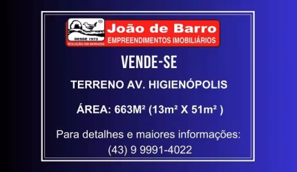TERRENO AV. HIGIENÓPOLIS
