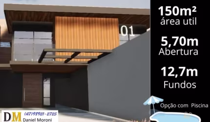 Lindo Sobrado Geminado com 3 quartos e Piscina no Costa e Silva - Joinville - SC