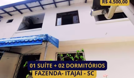Casa para Locação em Itajaí, FAZENDA, 3 dormitórios, 1 suíte, 2 banheiros, 2 vagas