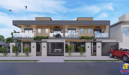 Guaratuba, Luxuoso sobrado em construção a aprox. 40m da Praia no Balneário Eliana - Imobiliária África.