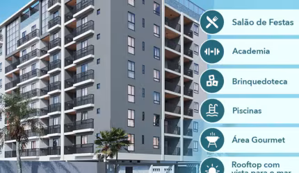 Apartamento pertinho do Mar, para você viver momentos incríveis, 81m2, 3 dormitórios, varanda, área de lazer.