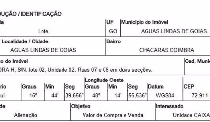Oportunidade Única em AGUAS LINDAS DE GOIAS - GO | Tipo: Terreno | Negociação: Venda Direta Online  | Situação: Imóvel