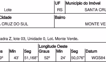 Oportunidade Única em SANTA CRUZ DO SUL - RS | Tipo: Terreno | Negociação: Venda Direta Online  | Situação: Imóvel