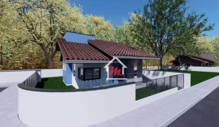 Excelente casa térrea PRONTA PARA MORAR, com 3 dormitórios sendo 1 suíte, em rua asfaltada, no bairro Estrada das Areias em Indaial, á 5Km do centro