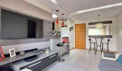 Apartamento mobiliado em andar alto com 2 dormitórios (analisa permuta) à venda, 72 m² por R$ 499.000 - Velha - Blumenau/SC