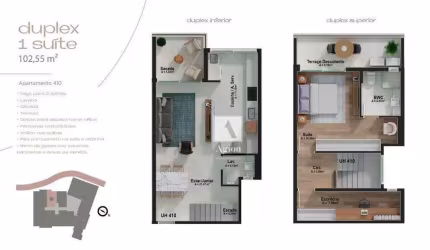 Cobertura com 1 dormitório à venda, 102 m² por R$ 1.382.058,67 - João Paulo - Florianópolis/SC