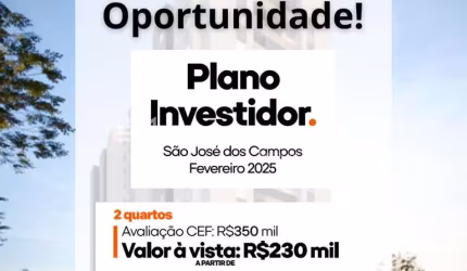 Oportunidade para Investidor  Apto 2 Dorms sendo 01 Suíte, Varanda, Cond. Clube. Poucas unidades