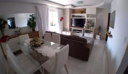 Apartamento à venda no Centro de Brusque-SC: 3 quartos, 1 suíte, 2 salas, 2 banheiros, 2 vagas de garagem, 110m² de área.