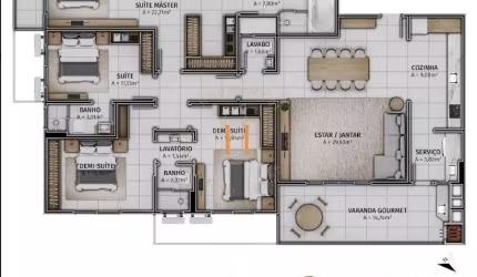 Apartamento com 4 quartos à venda na Rua Otávio do Patrocínio Medeiros, 245, Nossa Senhora do Rosário, São José por R$ 1.328.677