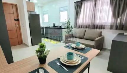Studio à venda, mobiliado, 1 banheiro, 1 vaga, a uma quadra da praia no José Menino, em Santos