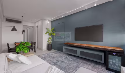 Apartamento de frente para o mar, 90 m2, 2 suítes e 1 vaga de garagem a venda no Embaré.