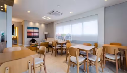 Apartamento novo a uma quadra da Praia, bairro Pompeia, 1 quarto, 1 banheiro, 1 vaga
